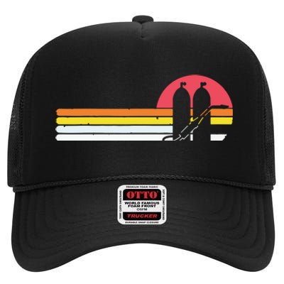 Retro Vintage Style Sunset Welder High Crown Mesh Back Trucker Hat