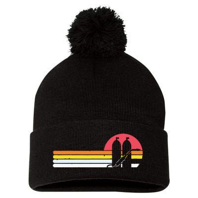 Retro Vintage Style Sunset Welder Pom Pom 12in Knit Beanie