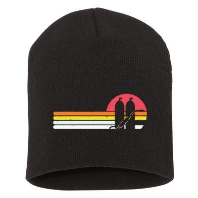 Retro Vintage Style Sunset Welder Short Acrylic Beanie