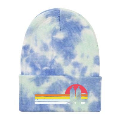 Retro Vintage Style Sunset Welder Tie Dye 12in Knit Beanie