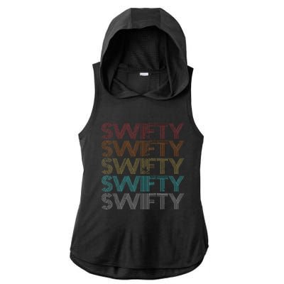 Retro Vintage Swifty Ladies PosiCharge Tri-Blend Wicking Draft Hoodie Tank