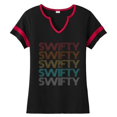 Retro Vintage Swifty Ladies Halftime Notch Neck Tee