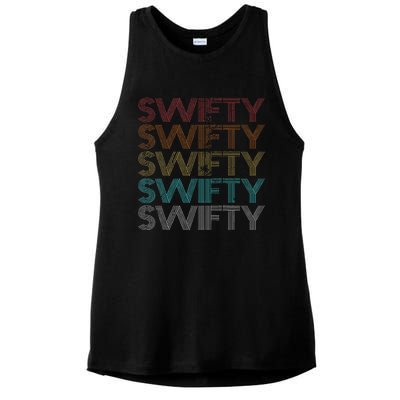 Retro Vintage Swifty Ladies PosiCharge Tri-Blend Wicking Tank