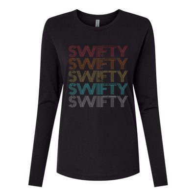 Retro Vintage Swifty Womens Cotton Relaxed Long Sleeve T-Shirt