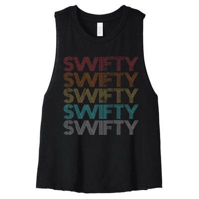 Retro Vintage Swifty Women's Racerback Cropped Tank