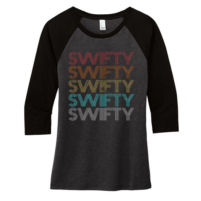 Retro Vintage Swifty Women's Tri-Blend 3/4-Sleeve Raglan Shirt