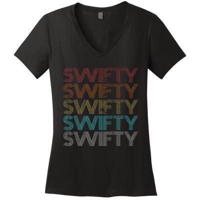 Retro Vintage Swifty Women's V-Neck T-Shirt