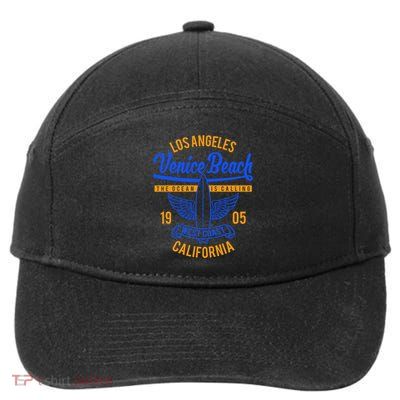 Retro Vintage Surf Venice Beach California 7-Panel Snapback Hat