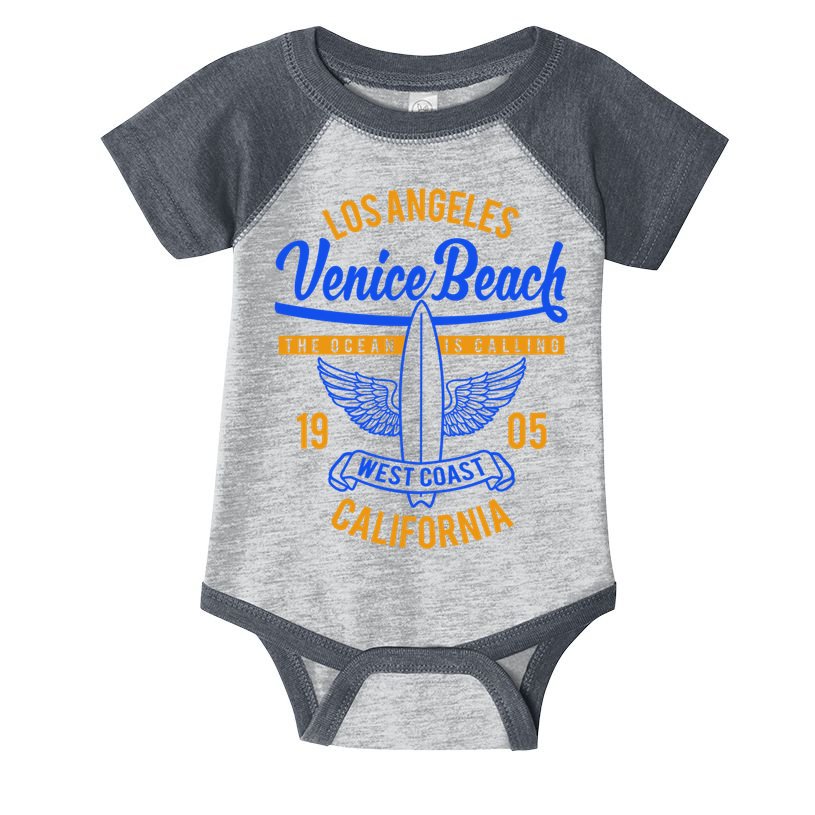 Retro Vintage Surf Venice Beach California Infant Baby Jersey Bodysuit