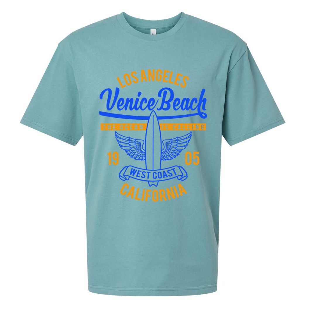 Retro Vintage Surf Venice Beach California Sueded Cloud Jersey T-Shirt