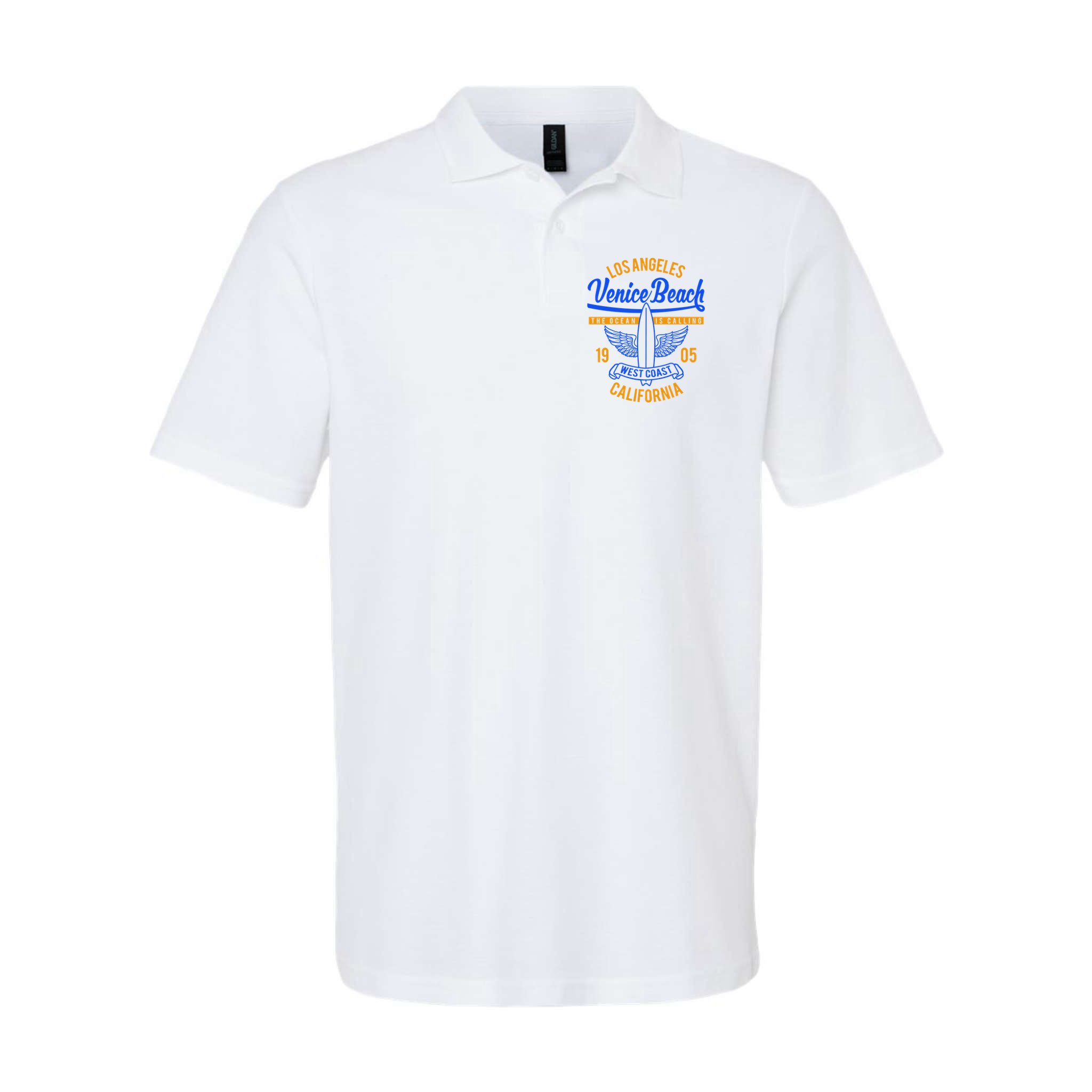 Retro Vintage Surf Venice Beach California Polo