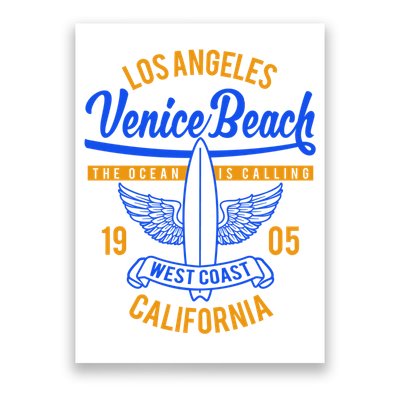 Retro Vintage Surf Venice Beach California Poster