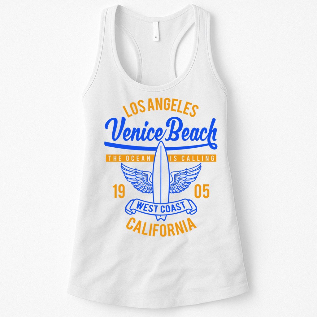 Retro Vintage Surf Venice Beach California Womens Tank Top