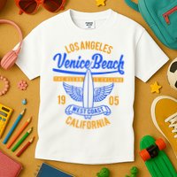 Retro Vintage Surf Venice Beach California Kids T-Shirt