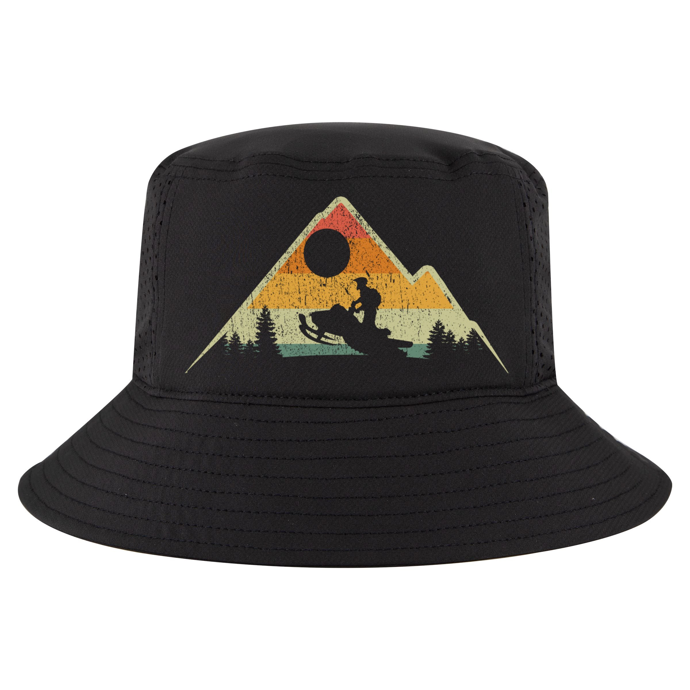 Retro Vintage Snowmobiling Winter Sports Snowmobile Rider Gift Cool Comfort Performance Bucket Hat