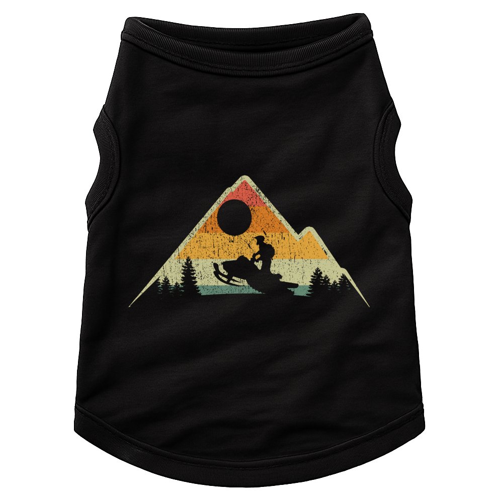 Retro Vintage Snowmobiling Winter Sports Snowmobile Rider Gift Doggie Tank