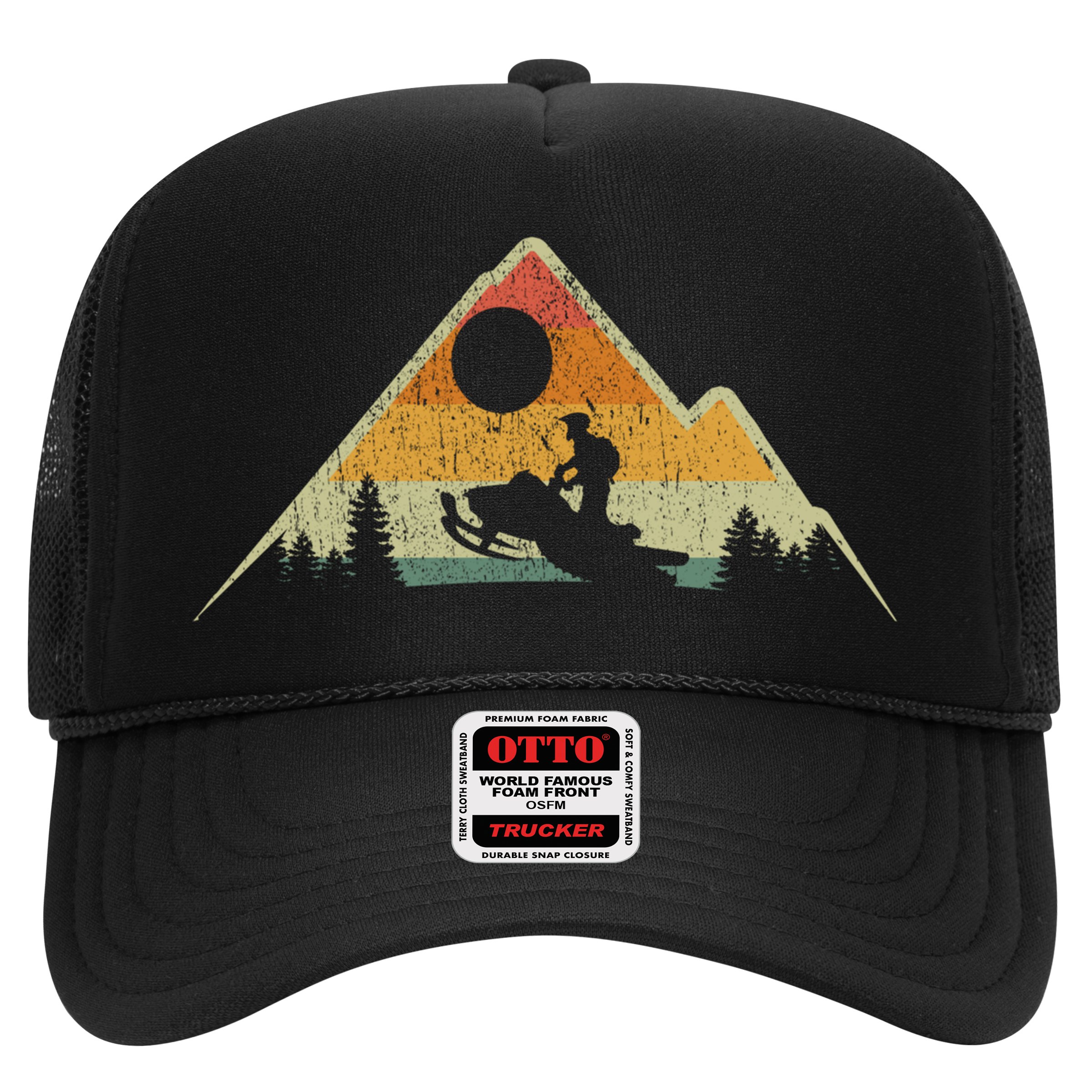 Retro Vintage Snowmobiling Winter Sports Snowmobile Rider Gift Hat