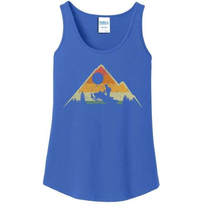 Retro Vintage Snowmobiling Winter Sports Snowmobile Rider Gift Ladies Essential Tank