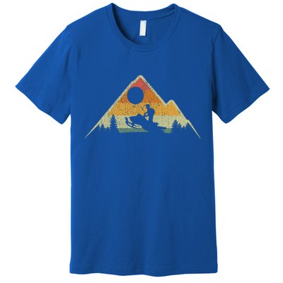 Retro Vintage Snowmobiling Winter Sports Snowmobile Rider Gift Premium T-Shirt
