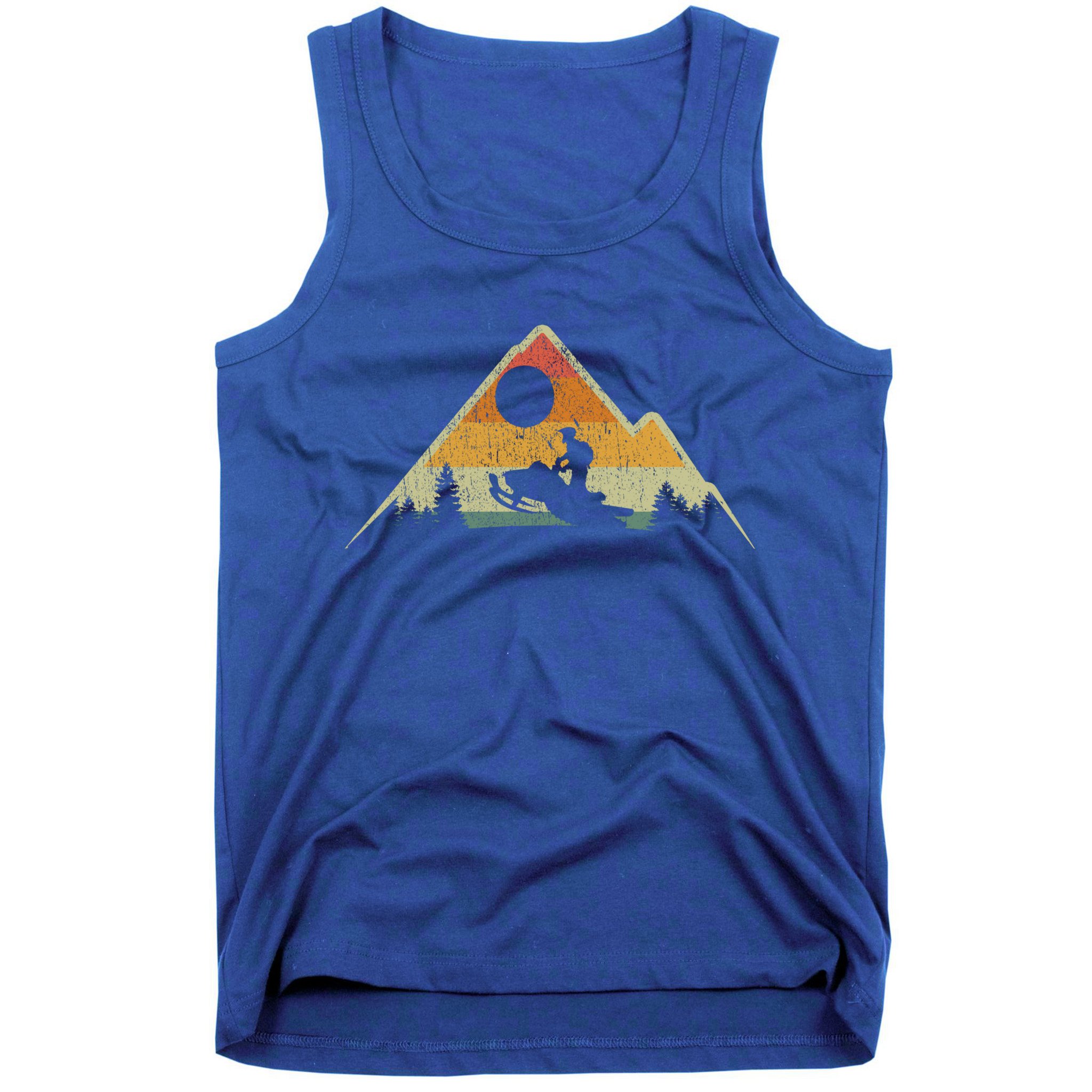Retro Vintage Snowmobiling Winter Sports Snowmobile Rider Gift Tank Top