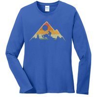 Retro Vintage Snowmobiling Winter Sports Snowmobile Rider Gift Ladies Long Sleeve Shirt