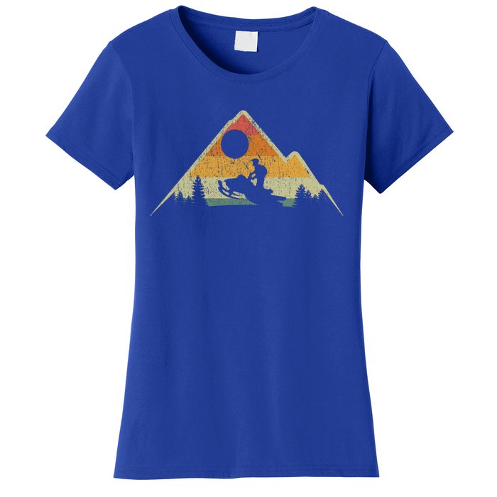 Retro Vintage Snowmobiling Winter Sports Snowmobile Rider Gift Women's T-Shirt