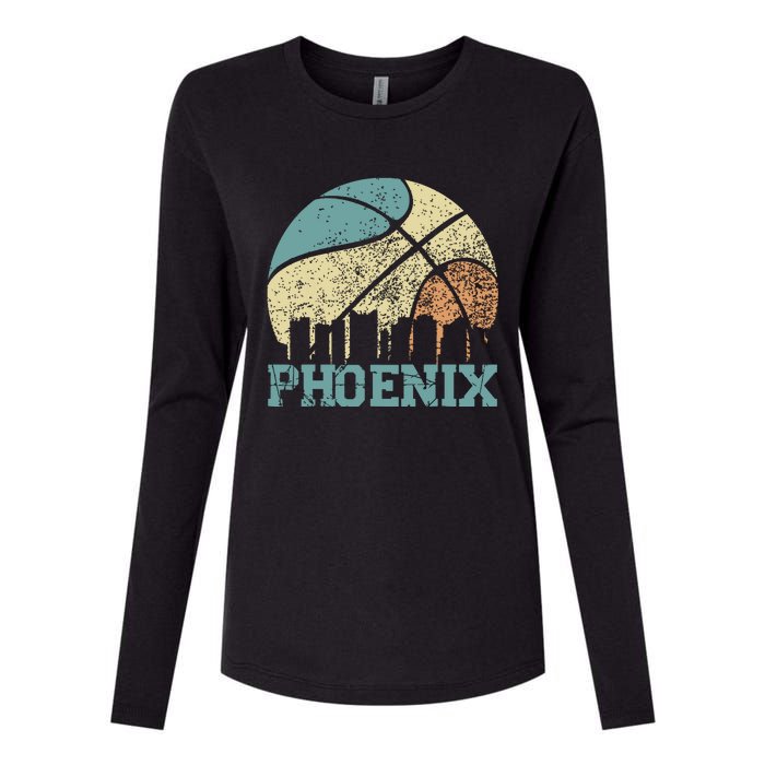 Retro Vintage Sunset Arizona State Phoenix Basketball Womens Cotton Relaxed Long Sleeve T-Shirt