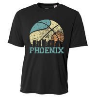 Retro Vintage Sunset Arizona State Phoenix Basketball Cooling Performance Crew T-Shirt