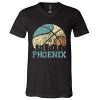 Retro Vintage Sunset Arizona State Phoenix Basketball V-Neck T-Shirt