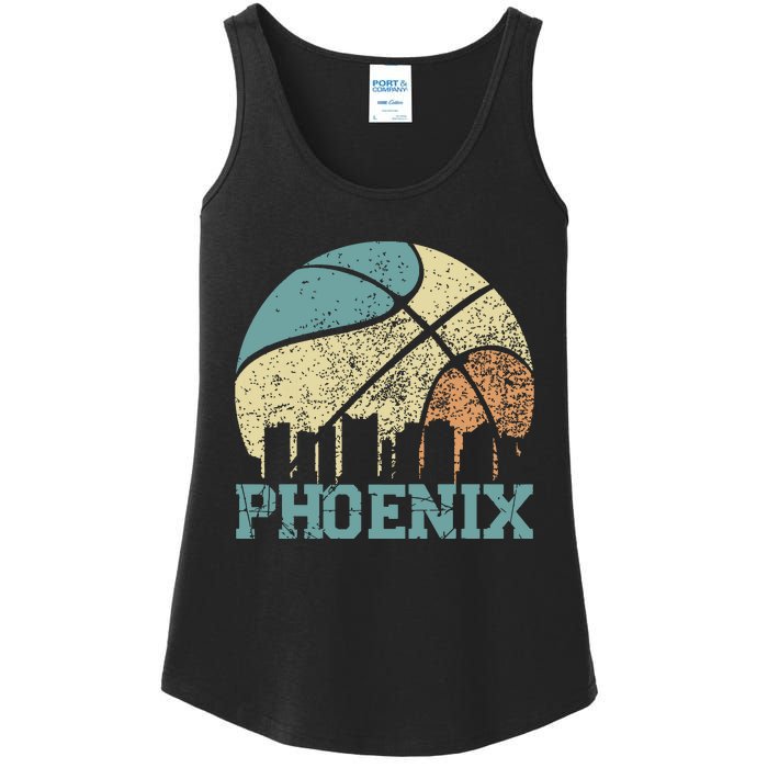 Retro Vintage Sunset Arizona State Phoenix Basketball Ladies Essential Tank