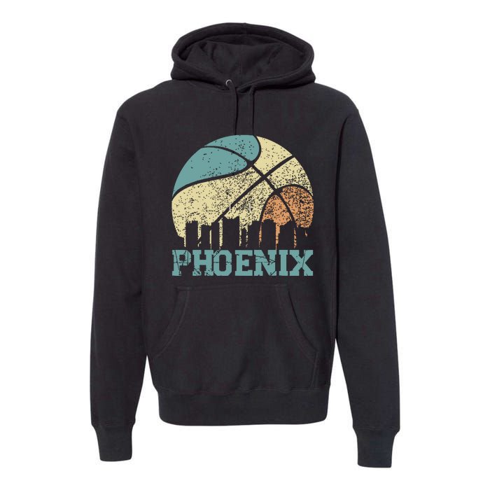 Retro Vintage Sunset Arizona State Phoenix Basketball Premium Hoodie