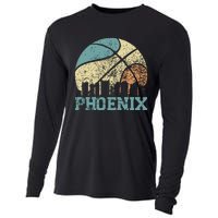 Retro Vintage Sunset Arizona State Phoenix Basketball Cooling Performance Long Sleeve Crew