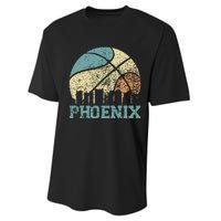 Retro Vintage Sunset Arizona State Phoenix Basketball Performance Sprint T-Shirt