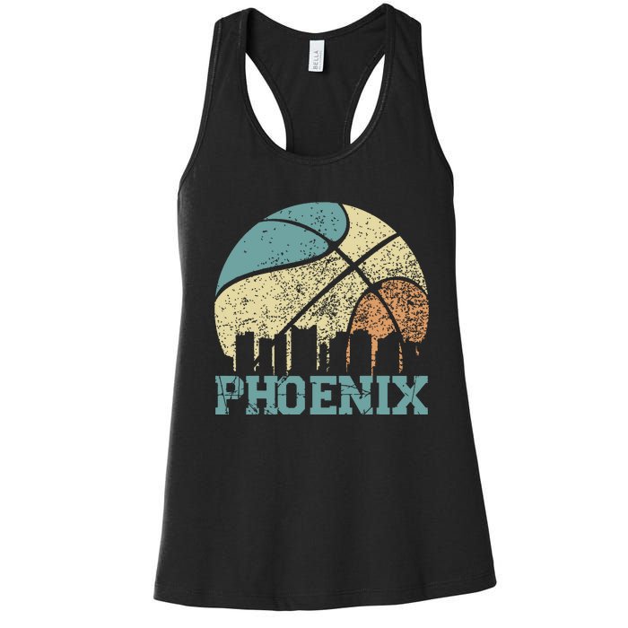 Retro Vintage Sunset Arizona State Phoenix Basketball Women's Racerback Tank