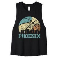 Retro Vintage Sunset Arizona State Phoenix Basketball Women's Racerback Cropped Tank