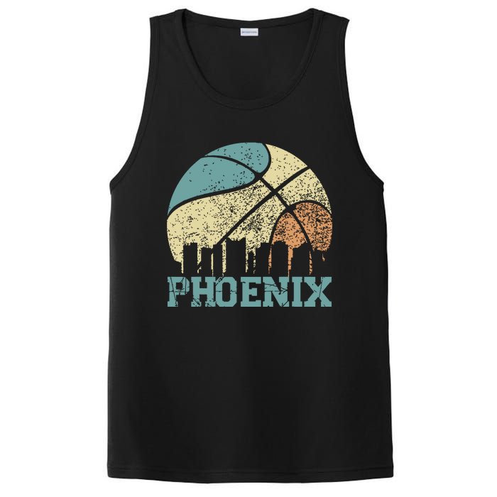 Retro Vintage Sunset Arizona State Phoenix Basketball PosiCharge Competitor Tank