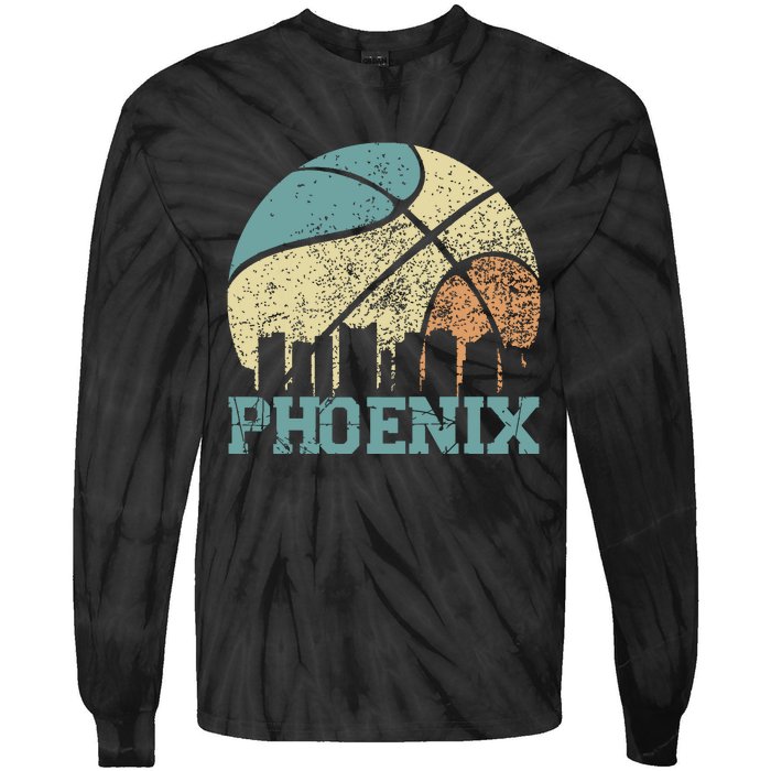 Retro Vintage Sunset Arizona State Phoenix Basketball Tie-Dye Long Sleeve Shirt