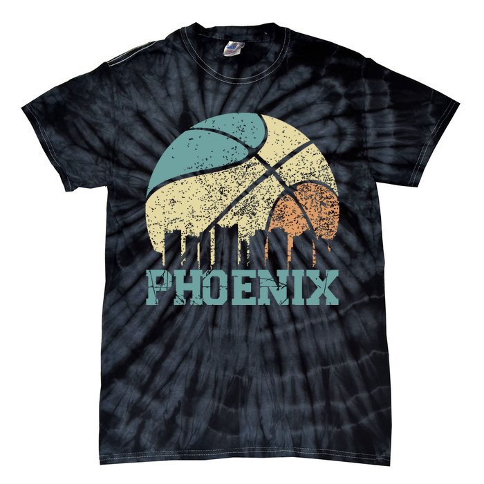 Retro Vintage Sunset Arizona State Phoenix Basketball Tie-Dye T-Shirt