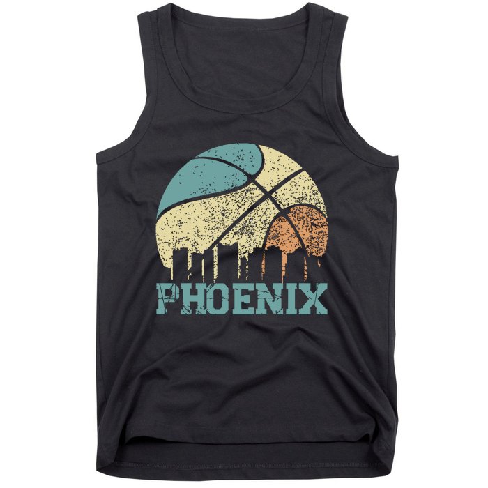 Retro Vintage Sunset Arizona State Phoenix Basketball Tank Top