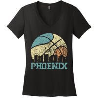 Retro Vintage Sunset Arizona State Phoenix Basketball Women's V-Neck T-Shirt