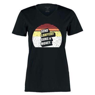 Retro Vintage Send Lawyers Guns And Money Women's Momentum V-Neck T-Shirt