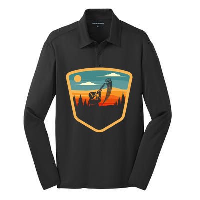 Retro Vintage Sporting Trap Clay Lover Skeet Clay Shooting Silk Touch Performance Long Sleeve Polo