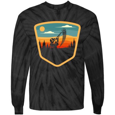 Retro Vintage Sporting Trap Clay Lover Skeet Clay Shooting Tie-Dye Long Sleeve Shirt