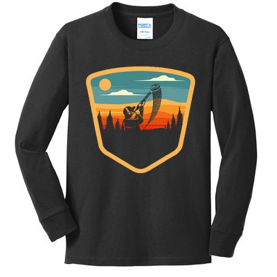 Retro Vintage Sporting Trap Clay Lover Skeet Clay Shooting Kids Long Sleeve Shirt