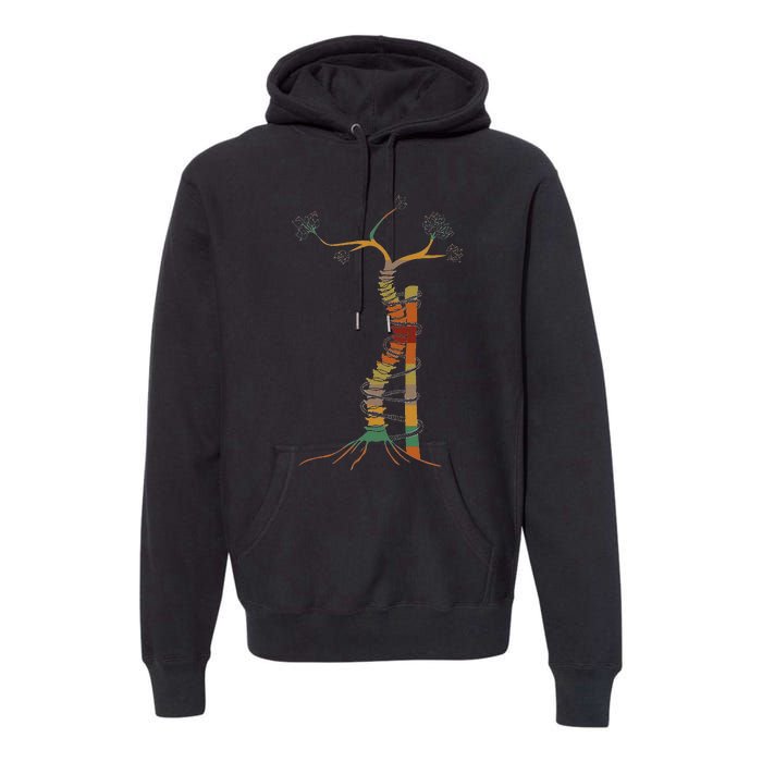 Retro Vibe Scoliosis Surgery For Scoliosis Warriors Premium Hoodie