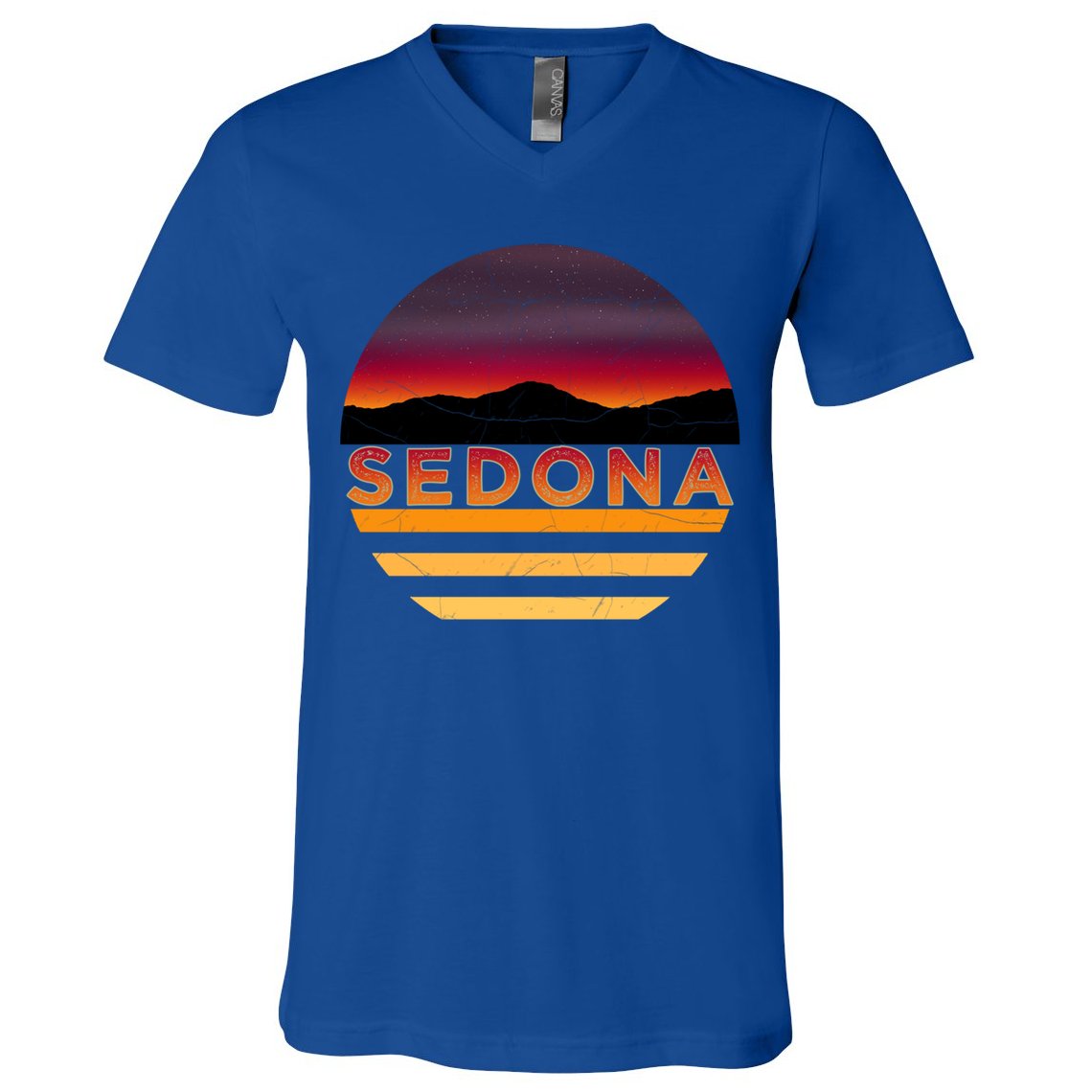 Retro Vintage Sedona Arizona Az Sunset Gift V-Neck T-Shirt