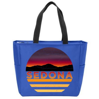 Retro Vintage Sedona Arizona Az Sunset Gift Zip Tote Bag