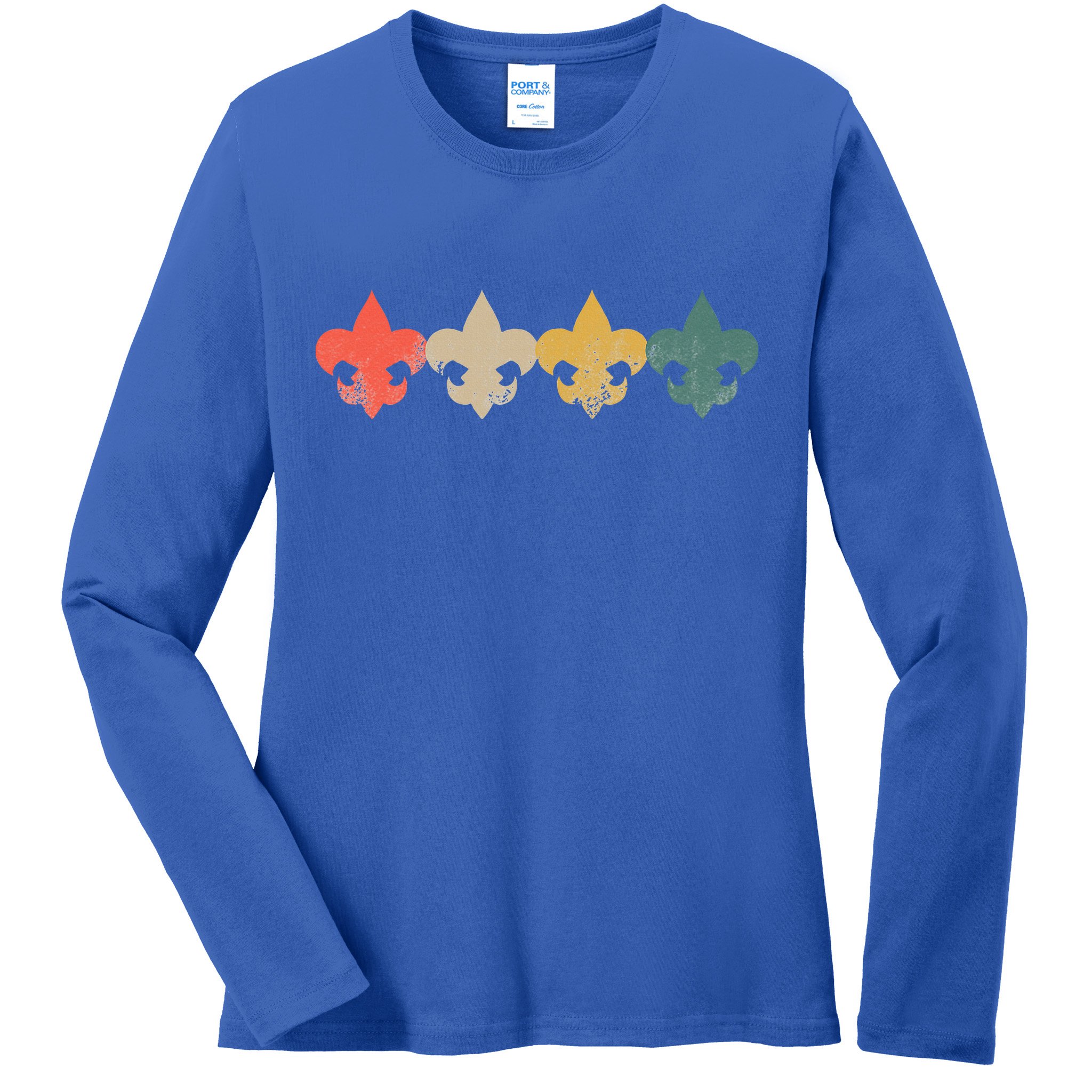 Retro Vintage Scout Scouts Ladies Long Sleeve Shirt