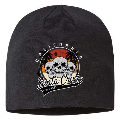 Retro Vintage Santa Cruz California Skull Street Wear Sustainable Beanie