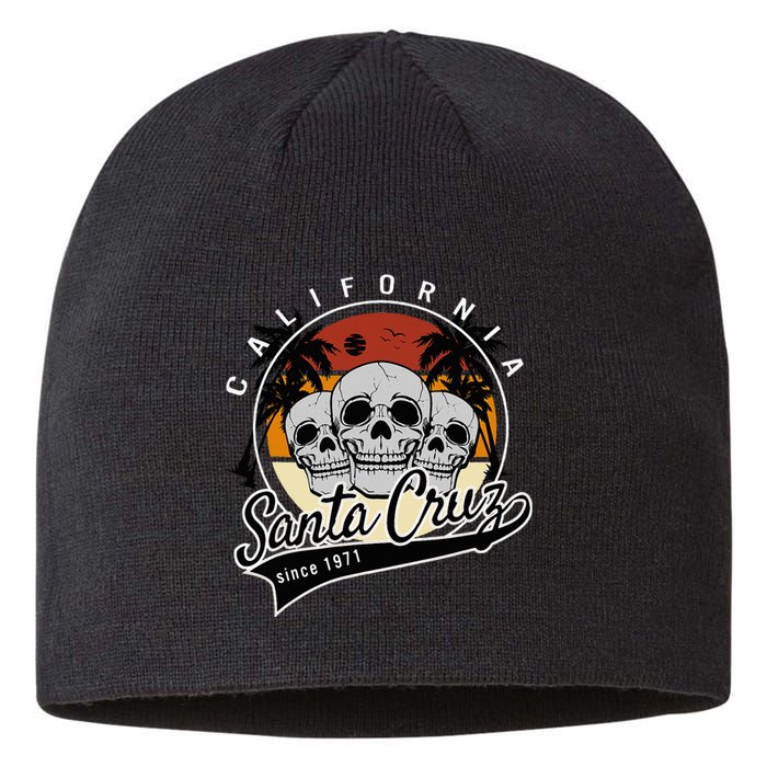 Retro Vintage Santa Cruz California Skull Street Wear Sustainable Beanie